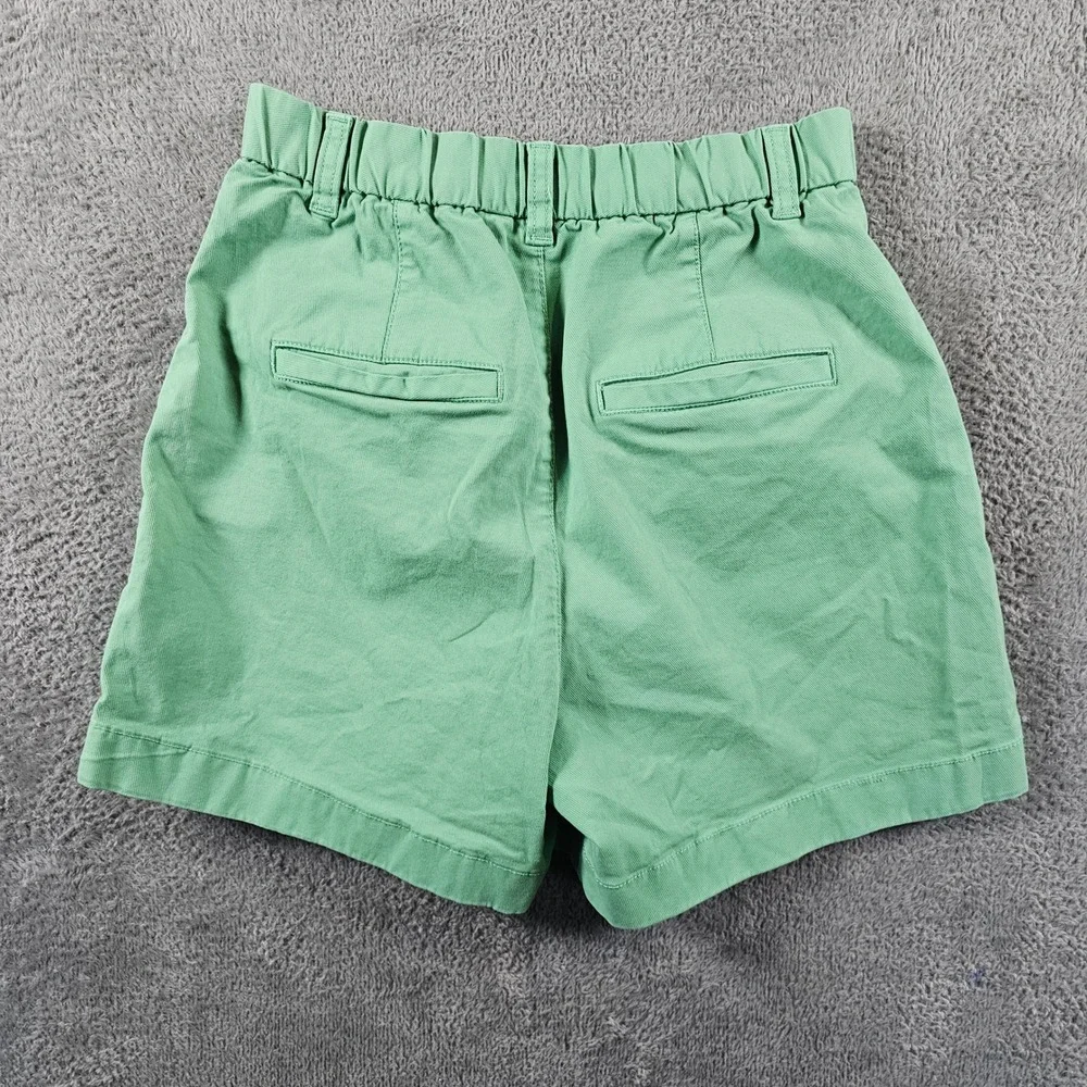 Gap HR Pleated Khaki Shorts Mineral Green 0 Petite 0P Stretch Waistband